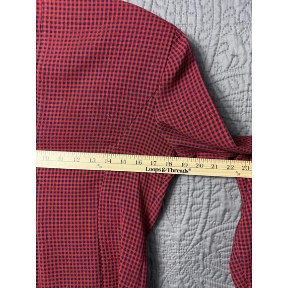 Vintage Check Blazer Jacket size 8 Dark Academia Tailored Red Black Plaid - Picture 9 of 9